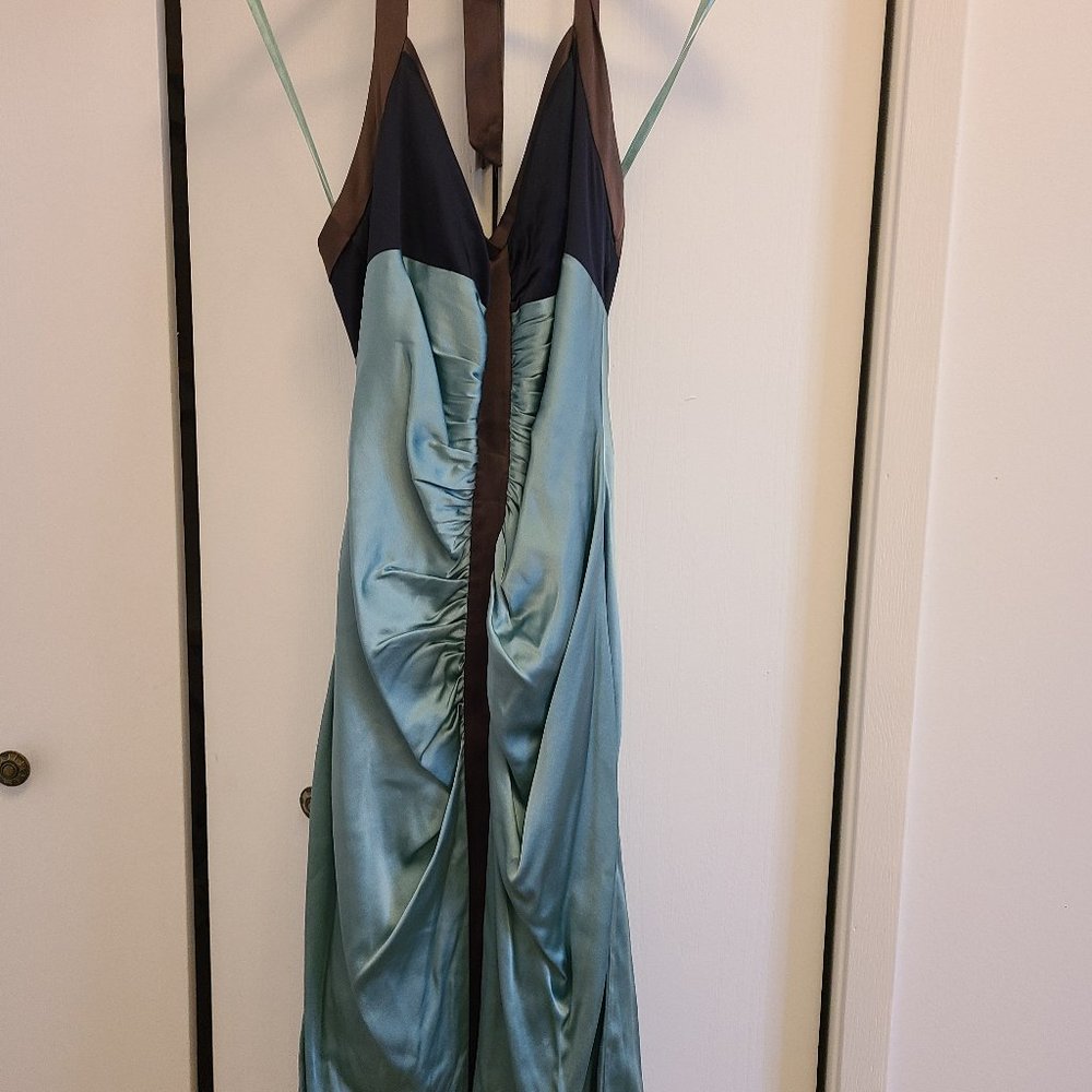 BCBG colour block halter dress